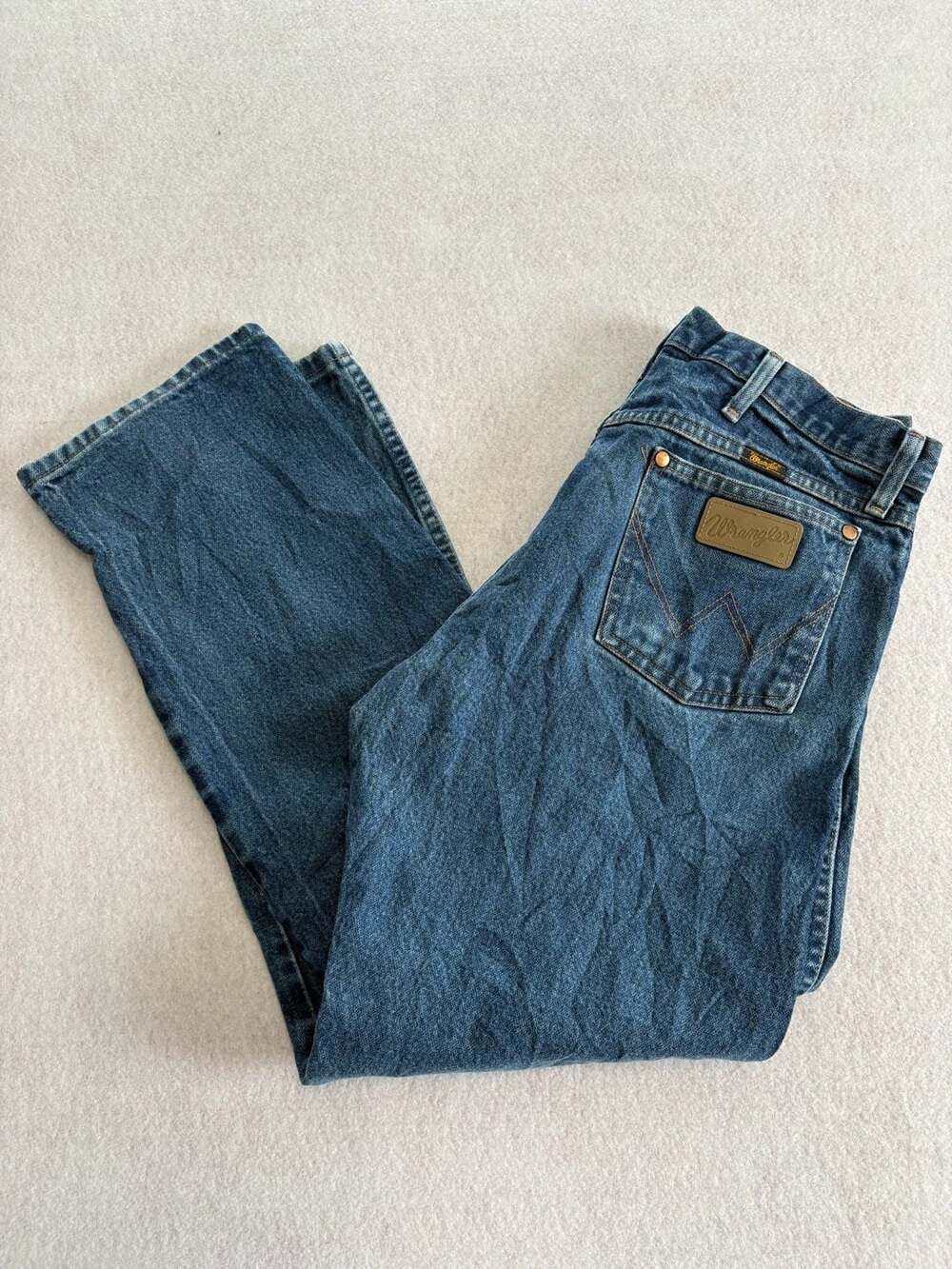 Wrangler Men’s Jeans 34x30 Advanced Comfort Distressed Cowboy Regular Fit Denim